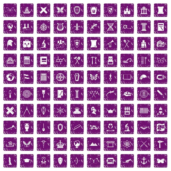 100 Arkeoloji simgeler grunge mor ayarla