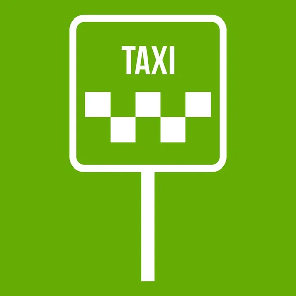 Sign taxi icon green — Stock Vector