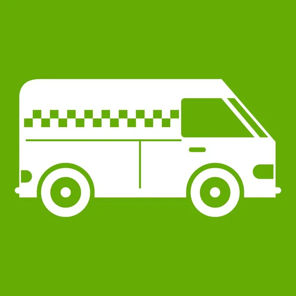 Ícone de táxi Minibus verde — Vetor de Stock