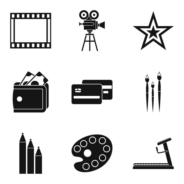 Conjunto de iconos de película estrella, estilo simple — Archivo Imágenes Vectoriales