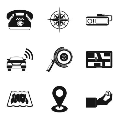 Konumlandırma Icons set, basit tarzı