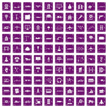 simgeler mühendislik 100 grunge mor ayarla