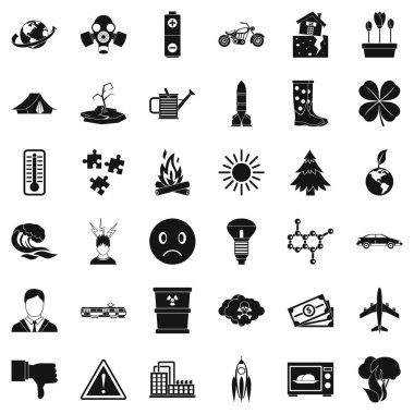 Felaket Icons set, basit tarzı