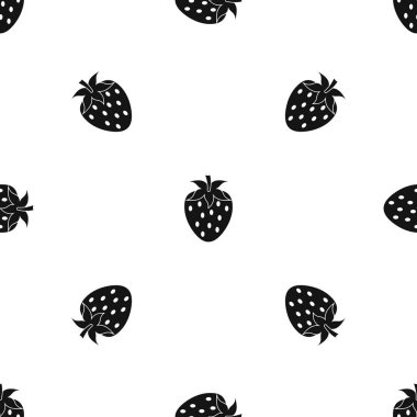 Bir çilek berry desen sorunsuz siyah