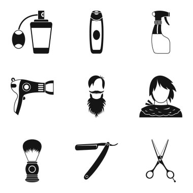 Yüz bitki örtüsü Icons set, basit tarzı