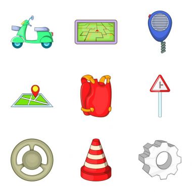 Sinsi sinsi Icons set, karikatür tarzı