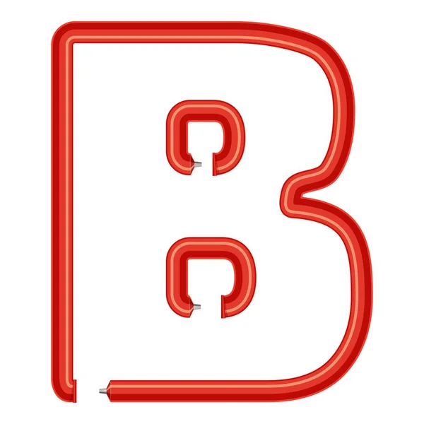Carta b ícone tubo de plástico, estilo cartoon — Vetor de Stock