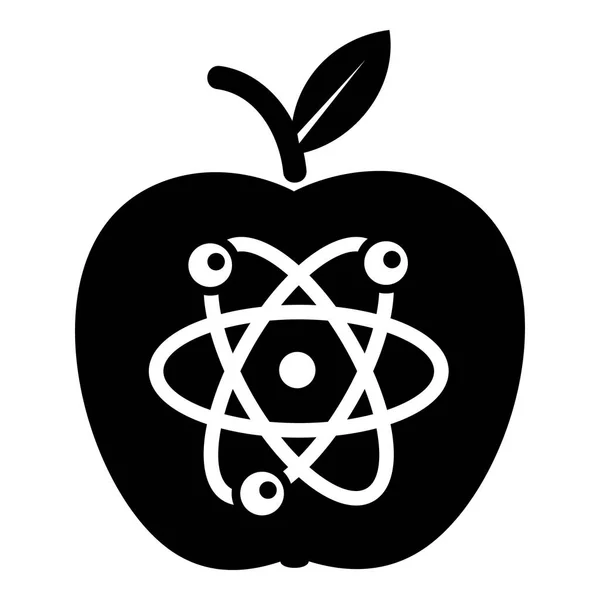 Eco apple icon, simple black style — Stock Vector