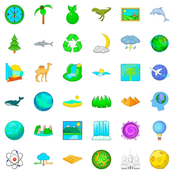 Küre Icons set, karikatür tarzı