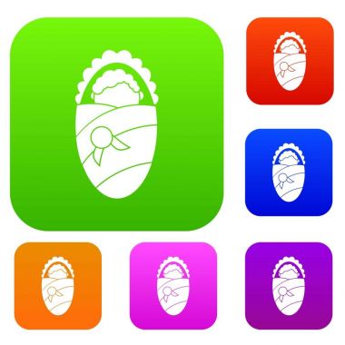 Yeni doğan bebek battaniye ayarla renk koleksiyonu içinde sarılmış