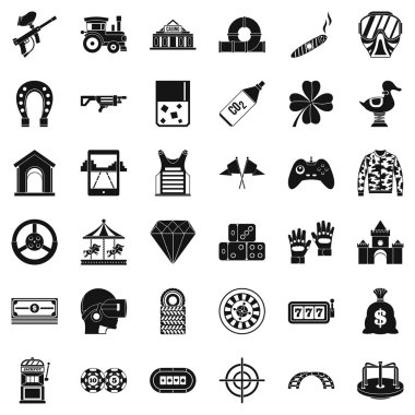 Değerli taş Icons set, basit tarzı