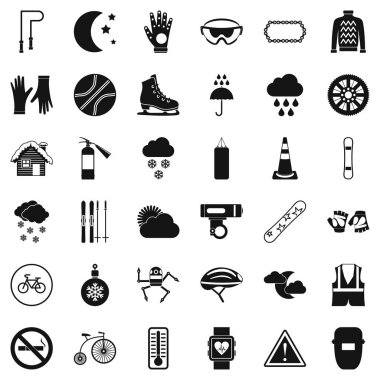 Termometre Icons set, basit tarzı