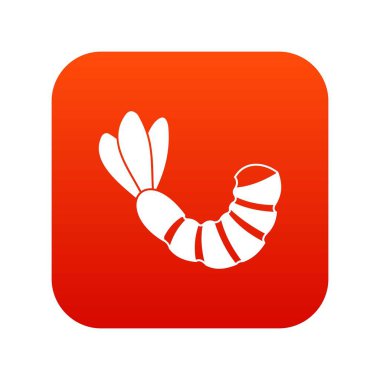 Karides simgesi dijital kırmızı