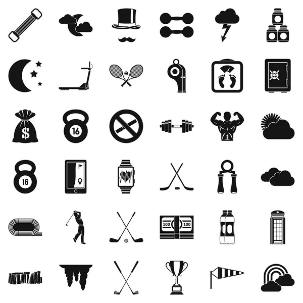 Vücut geliştirme Icons set, basit tarzı