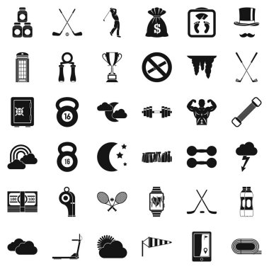 Fitness Icons set, basit tarzı