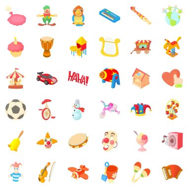 Eğlence Icons set, karikatür tarzı