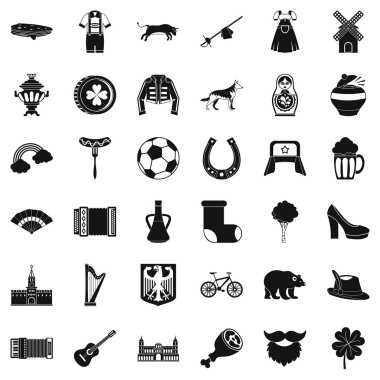 Hediyelik eşya Icons set, basit tarzı