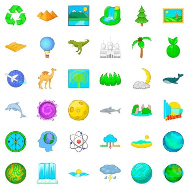 Miami Icons set, karikatür tarzı