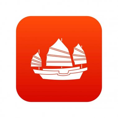 Önemsiz tekne simgesi dijital kırmızı