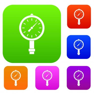 Manometre veya basınç göstergesi renk koleksiyonu ayarla