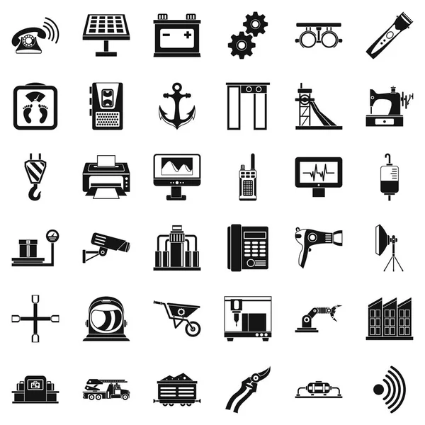 Güvenlik kamera Icons set, basit tarzı