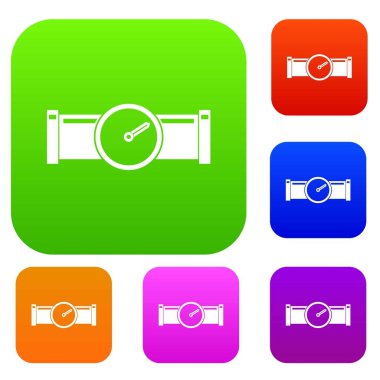 Enstrüman boru set renk koleksiyonu içindeki basınç ölçer