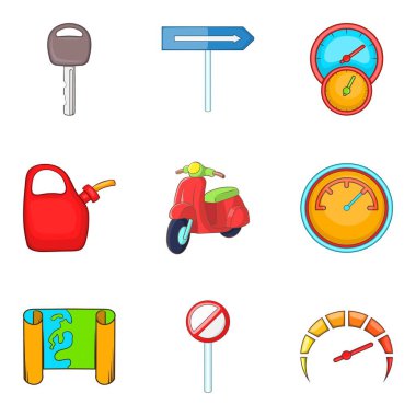 Icons set dolaşım, karikatür tarzı