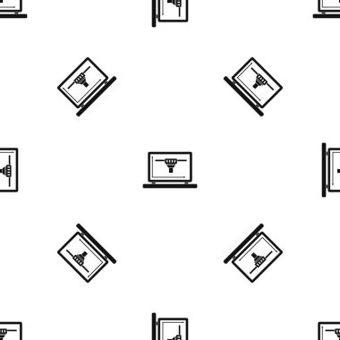 3d tasarım desen sorunsuz siyah ile dizüstü bilgisayar