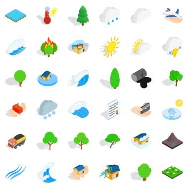 Ağaç Icons set, izometrik stili