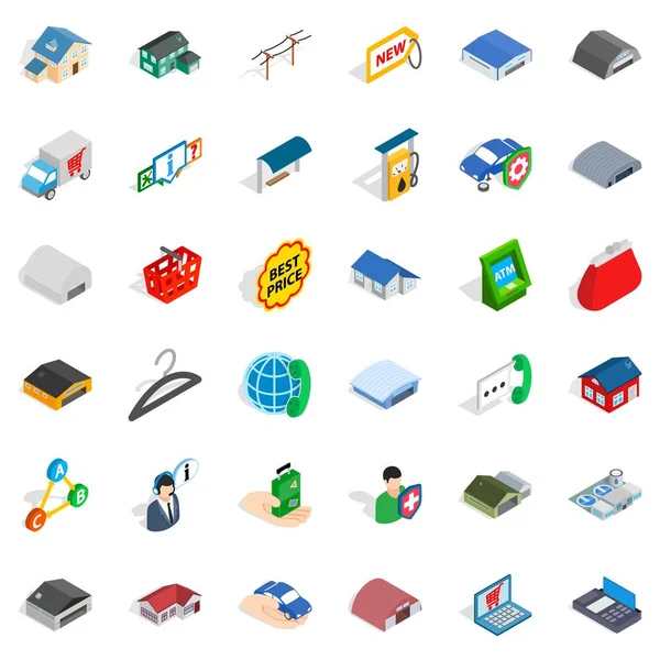 Hangar Icons set, izometrik stili