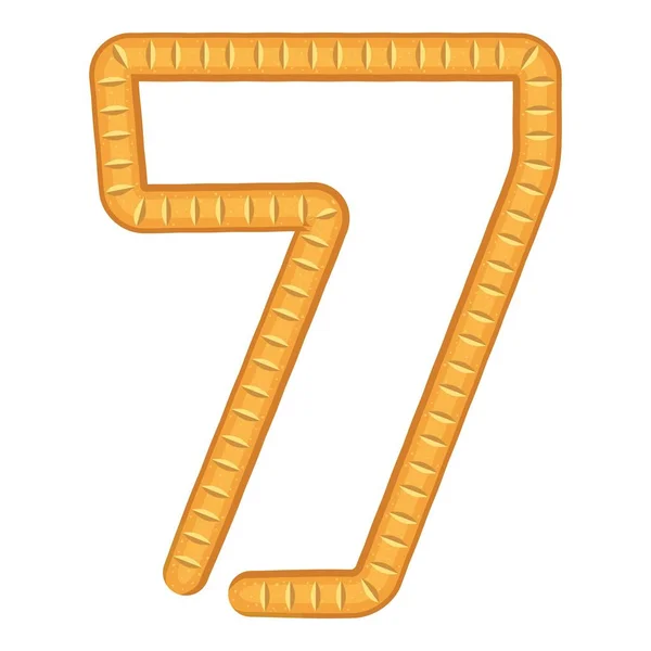 Numéro sept icône de pain, style dessin animé — Image vectorielle