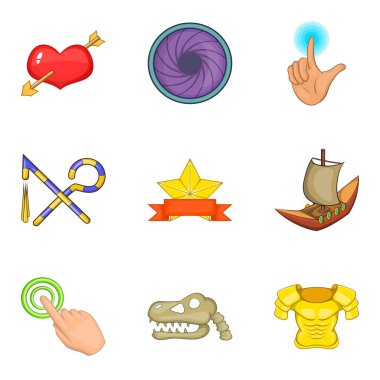 Belgesel Icons set, karikatür tarzı