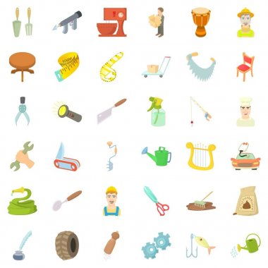 El sanatları Icons set, karikatür tarzı