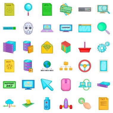 Suç Icons set, karikatür tarzı