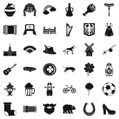 Bisiklet Icons set, basit tarzı