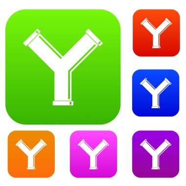 Formu Y harfini ortak boru renk koleksiyonu ayarla