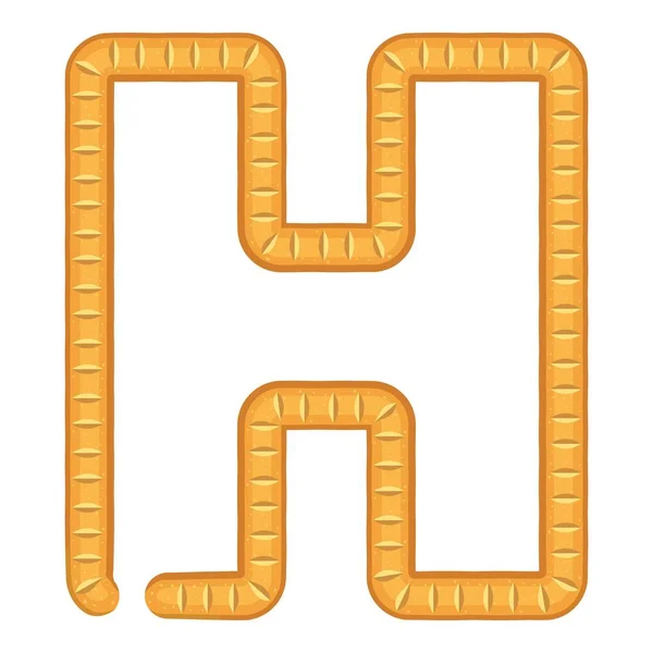 Carta h ícone de pão, estilo cartoon — Vetor de Stock