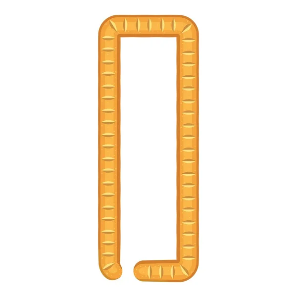 Lettre i icône de pain, style dessin animé — Image vectorielle