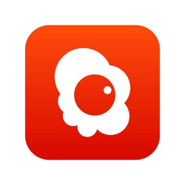 Kızarmış yumurta simgesi dijital kırmızı