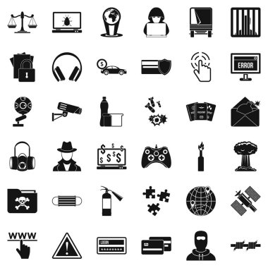 Bomba Icons set, basit tarzı