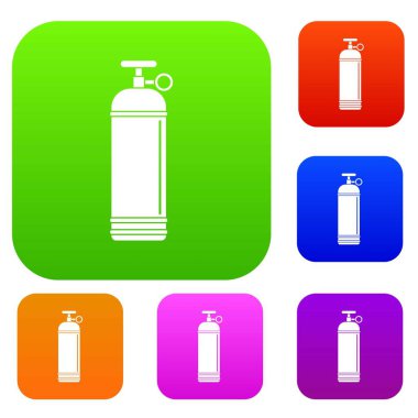 Sıkıştırılmış gaz konteyner renk koleksiyonu ayarla