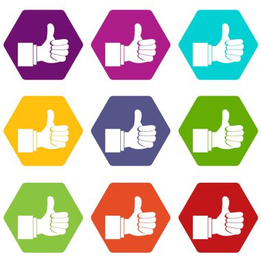 Jest simgesi ayarla renk altı yüzlü başparmak