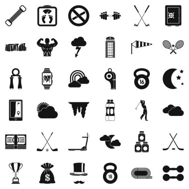 Jimnastik Icons set, basit tarzı