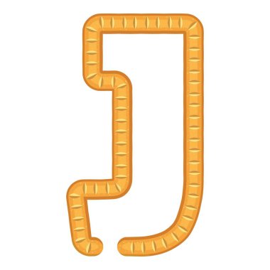 Harf j ekmek simgesi, karikatür tarzı