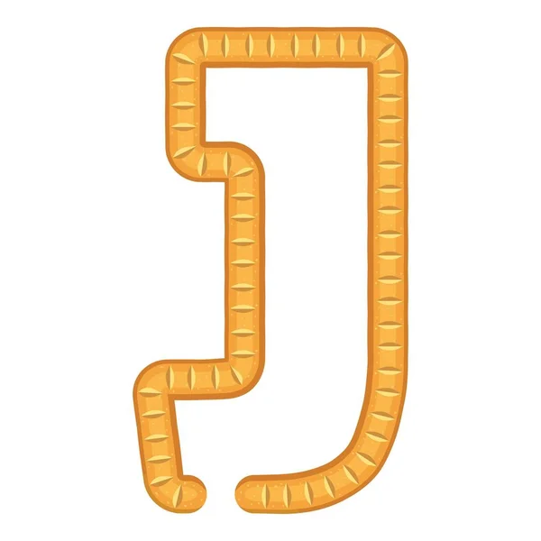 Bokstaven j bröd ikon, tecknad stil — Stock vektor