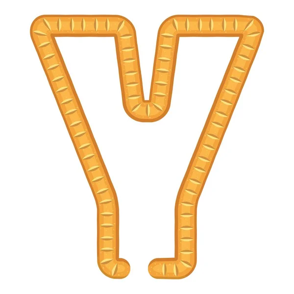 Letter y bread icon, cartoon style — Stock Vector