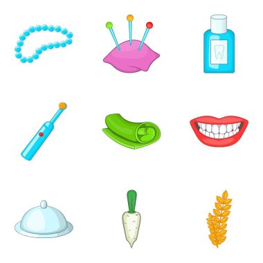 Diş simgeler kümesi, karikatür tarzı bakım