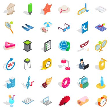 Simgeleri grup, izometrik stil gösterir