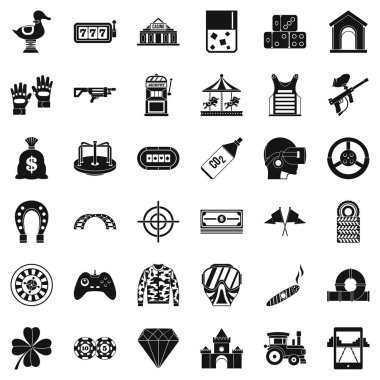 Oyun çubuğu Icons set, basit tarzı