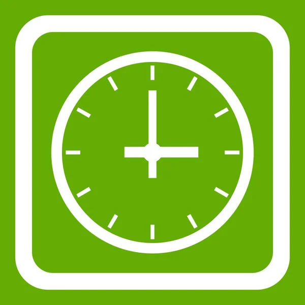 Horloge pictogram groen — Stockvector